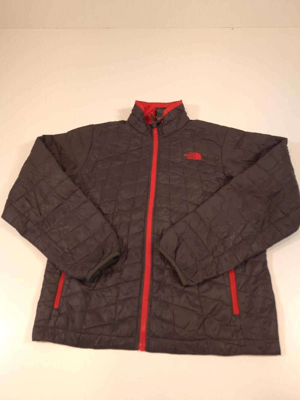 The North Face Jacket Boys 14/16 Gray ThermoBall Quilted Insulated Puffer Zip